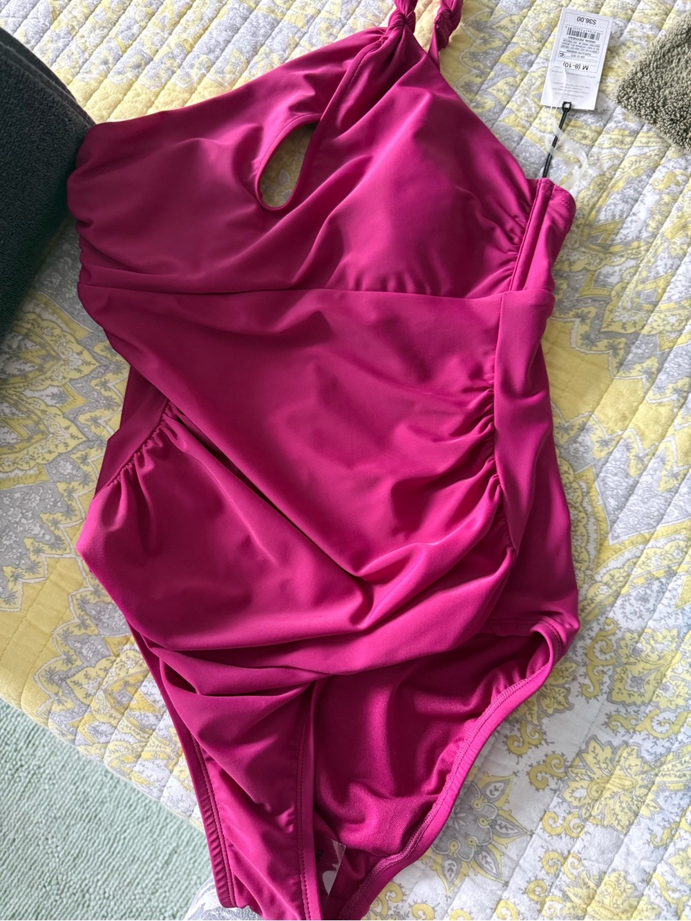 Shade & Shore Girls' Fuchsia One-Piece Swimsuit with Twist Strap